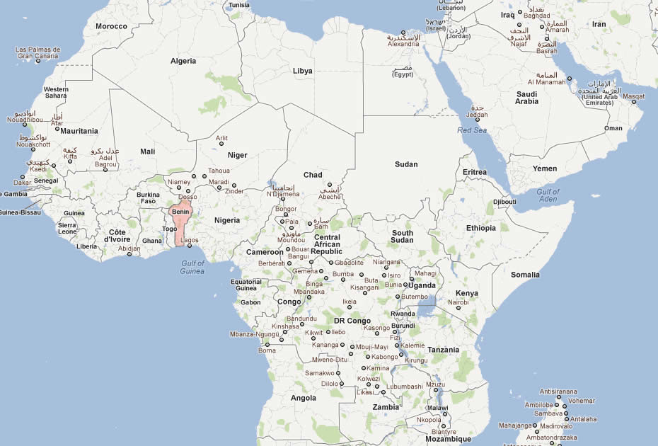 carte du benin afrique